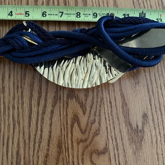Carolyn Tanner Gold And Blue Statement Waist Belt - Picture 9 of 9